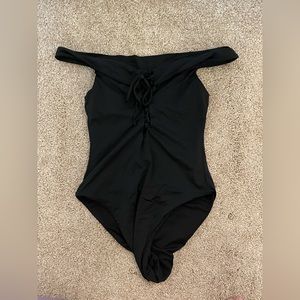 Bar III Off the Shoulder  One-piece with Adjustable String Bust